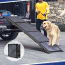 PENSUN Dog Ramp for Car, 62" Foldable Pet Ramp with Non-Slip Rug Surface, Lightweight and Portable Truck Ramp Stairs for Medium & Large Dogs Up to 250LBS Enter Cars, SUVs & Trucks (62"L x 17"W)