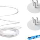 Flexible Tube for Artificial Flowers, Tube Pipe for Fake Flowers, Prop Building, Balloon Arches, Pipe Stem Tubing for Floral Wedding Decor, DIY Arts (White(32ft+1Scissor+2White base))
