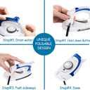 Travel Irons Portable Steam Irons for Clothes Handheld Steamer Mini Iron Non-Stick Sole Plate Dry Ironing and Steam Ironing Fast Heated up Detachable Water Tank