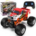 Remote Control Car, 1:16 RC Monster Truck, 2.4GHz 20 Km/h Fast All Terrain Off Road RC Cars for Boys Girls Ages 4-7 8-12, Cool Christmas Birthday Gift Toy for Kids and Adults (Red)