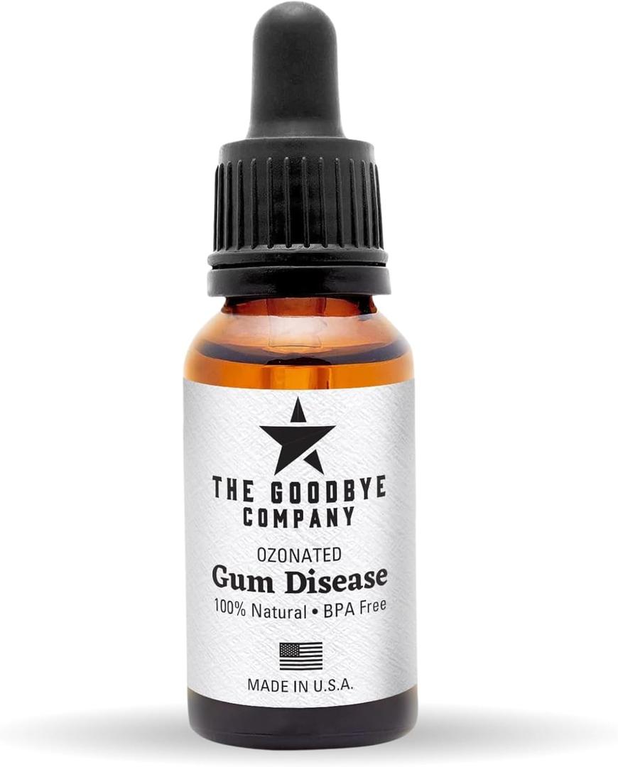 The Goodbye Company Ozonated Gum Treatment Oil Home Remedy for Periodontal Disease & Gingivitis Relief 100% Pure Clove & Neem Essential Oils for Healthy Gums, Soothes Pain & Stops Bleeding 15 ml