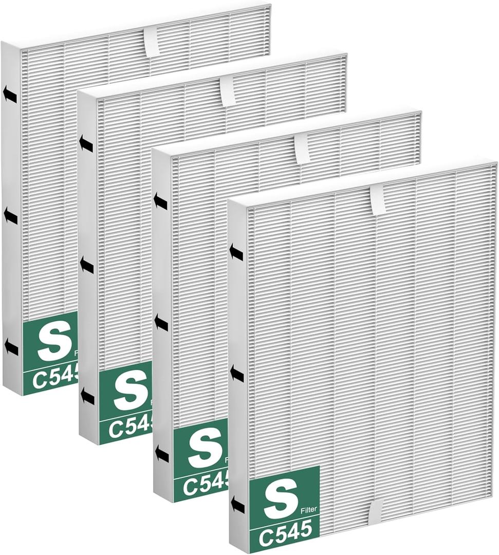 Improvedhand C545 Replacement Filter S Compatible with Winix C545 Air Purifier,Great High-Efficiency Materials Replaces Filter S 1712-0096-00 4PACK