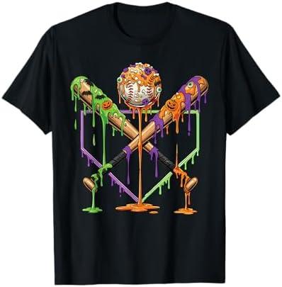 Baseball Drip For Boys Ice Cream Drip Halloween Youth Boys T-Shirt, Size M