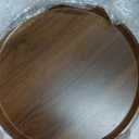 Relefree 12.6" Small Drink Table,Round Side Table with Thickened & Widened Pedestal Base,Martini Table with Waterproof Edge,Modern Solid Wood Tray Top End Table for Small Spaces,Corners,Walnut Pattern