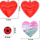 JOYIN 28 Packs Kids Valentine Day Sports Bouncy Ball with Prefilled Hearts and Valentine Cards for Kids Valentine Classroom Exchange, Kids Bouncy Balls for Class Exchange Game Prize