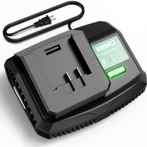 KIMO Upgraded 20V 4.0Ah Lithium-Ion Battery Adapter w/Cooling System for KIMO 4.0Ah Battery, Adaptable for Cordless Leaf Blower & Cordless Reciprocating Saw.Quick Charging,Portable (Charger Only)