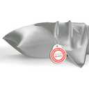 Bedsure Satin Pillowcase, Similar to Silk Pillow Cases Queen Size Set of 2, Cooling Pillow Case Covers with Envelope Closure, Room Decor Valentine Gifts for Women Men, Silver Grey, 20x30 Inches, 2pcs