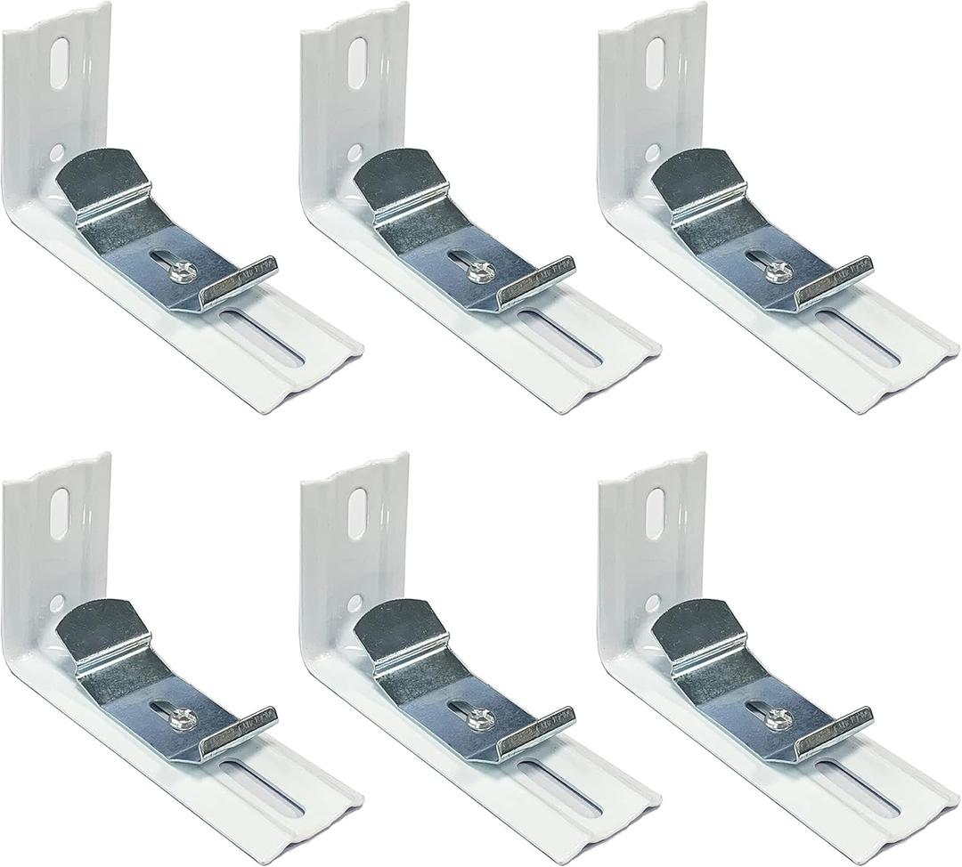 AuRiver 6 pcs Vertical Blind L Bracket Vertical Blind Bracket Clips 3 inch Length for Vertical Blinds with Headrail Width 1-1/2"(38mm) Bracket Clips Outside Mounting