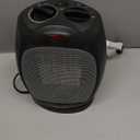 Oscillating Ceramic Space Heater, Portable Indoor Heating Solution, With Overheat and Tip-Over Protection, Thermostat, 1500W, 7.52"D x 6.34"W x 9.45"H, Black