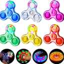 Fidget Spinner 6 Pack, Light up Sensory Fidget Toys Adults Kids with Autism ADHD, Kids Treasure Prize Box Toys for Classroom Party Favors Bags Pinata Stuffers Glow Travel Toys Anxiety Stress Relief