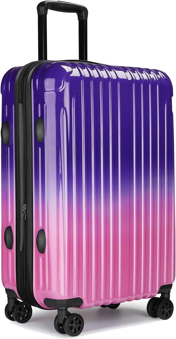 Checked Luggage, 24 Inch Hardside Suitcase, Lightweight Hardshell with TSA Lock, Large Suitcase with Spinner Wheels