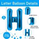 6 x Blue Happy Birthday Balloons Banner Foil Balloons Letters Men's Balloon for Blue Themed Party Decoration Supplies Independence Day Birthday Decoration Decor Ballons Arch Kits Party Balloon Set 15pcs