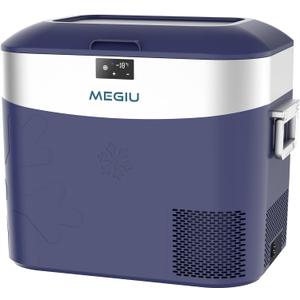 Megiu Car Refrigerator Portable Car Fridge 12V Refrigerator 23 Quart (22 Liter) Freezer Compressor Cooler 12V/24V DC 110240 V AC for Outdoor Camping Travel Home Use -18~+15 (Blue)