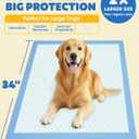 Powools Extra Large Pee Pads, 34 x 28 in, 6-Layer Leakproof, 100-Pack