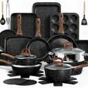Pots and Pans Set Non Stick, 31 Piece Kitchen Induction Cookware & Bakeware Set, Nonstick Kitchen Cooking Pans Set with Frying Pans Set Grill Pan Saucepan Baking Sheet & Utensils, PFOA Free