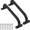 13'' Black Metal Playground Safety Handles Pack of 2 - Playset Handles, Swing Set Grab Handle, Playhouse Grab Bar, Hand Grip for Jungle Gym, Home Gym, Treehouse