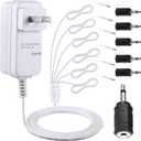 Meonum Power Adapter Compatible with Department 56 Village Collections, UL Listed 3V AC/DC Power Cord, 6 Black Selectable Plugs for Christmas Village House Vocation Lantern Street Lamp Accessories