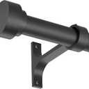 Short Curtain Rod 12-20 Inch Telescoping Side Curtain Rods, 1Inch Diameter Pole Adjustable Metal Drapery Rod, Matte Black