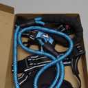 PoyPet Dog Harness and Leash Combo, Escape Proof No Pull Vest Harness, with 5 Feet Leash, Reflective Adjustable Soft Padded Pet Harness with Handle for Small to Large Dogs(Blue,M)