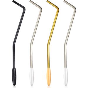 Patelai 4 Pieces 6 mm Whammy Bar for Electric Guitar Thread Tremolo Arm Metal Single Tremolo Whammy Bar Compatible with Stratocaster Electric Guitar Replacement, 3 Colors