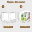 Clemate 6Pack Stackable Kitchen Storage Organizer, Pantry Organizers and Storage, Clear Foods Organizer Bins with Handles, Easily Assemble for Bathroom, Kitchen, Pantry, Cabinet, Closet