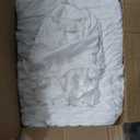 JOLLYVOGUE White Comforter Full Size, 3 Pieces Seersucker Lightweight Full Size Bedding, All Season Fluffy Microfiber Bedding Comforter Set with 1 Ruffle Comforter and 2 Ruffle Pillowshams