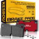 Carbon Fibre Front Brake Pad Compatible With 2019-2023 Silverado 1500, 2019-2023 GMC Sierra 1500, 2021 2022 2023 Escalade Suburban Tahoe, 2021-2023 Yukon XL OE-Grade Hardware-D2173