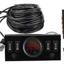 12V Solenoid 8-Valve Air Ride Suspension Manifold Valve with Control Panel Ship Type Switch, Equipped with Five Display air Pressure Gauge red