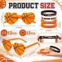 24 Pcs Basketball Party Favors Bulk, Basketball Glasses and Silicone Bracelet Sports Team Gift for Sport Party Awards Goodie Bag Fillers