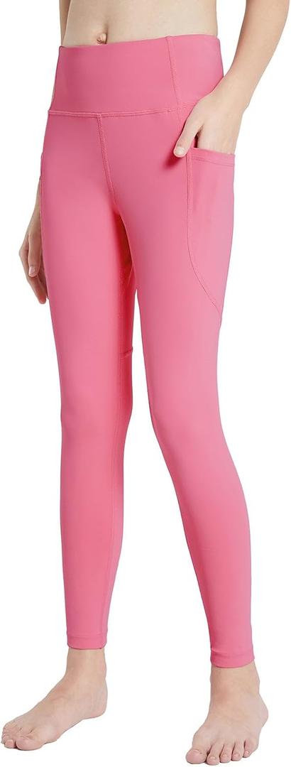 baleaf Girls' Soft Athletic Leggings (Medium, Hot Pink)