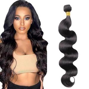 Body Wave Human Hair Bundles Natural Black 1 Bundle Body Wave 30 Inch Human Hair Extension Single 100G Color #1B Unprocessed Brazilian Virgin Hair Double Weft