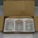 3 Pack Qtip Holder Bathroom Set with Tray,13.5oz Cotton Round Ball Pad Holder Cotton Swab Floss Pick Dispenser,Glass Apothecary Jars Canisters with Lids,Bathroom Organizers and Storage Container