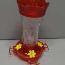 BOLITE Glass Hummingbird Feeders for Outdoors Hanging, Built-in Ant Moat, 4 Bee Guard Feeding Ports with Perches, Leak Proof, 15 Ounces, Stars Decor, Red, Gifts for Women Men, Gifts for Mom Dad