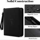Fabmaker Premium 4 Pocket Zip Card Binder, Trading Card Binder for 320 Cards, Portable PU Card Collection Binder, Collector Card Album Folder for Game & Sports Cards (Black)