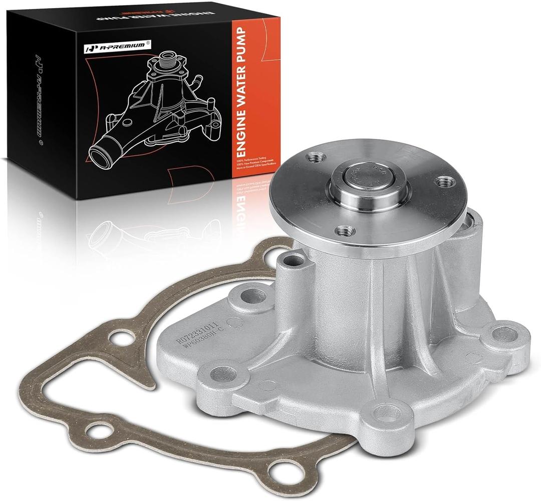 A-Premium Engine Water Pump W/Gasket - DOHC SOHC 4Cyl 1.8 2.0 2.4L - Compatible with Dodge & Jeep & Chrysler & Mitsubishi & Ram - Cherokee, Compass, Sebring, Avenger, Lancer & More, for# 5047138AA