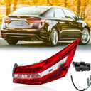 Outer Tail Light Assembly with Harness for 2013-2018 Toyota Avalon Taillight Rear Back Brake Signal Lamp Right Passenger Side,Chrome Housing Clear Lens