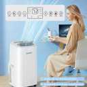 Garvee Portable Air Conditioner 14,000BTU, Remote Control, Portable AC Unit, Dehumidifier, Fan, 850Sq.Ft Cool/Dry/Swing,Quite,LCD Display,Fast Cool, Air Purification,1400W, CEER7.83,Grey