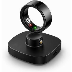 HK01 Smart Ring for Women & Men, Sleep & Stress Tracker, Waterproof Fitness Ring for iOS & Android, No Subscription Fee (Black, Size 9)