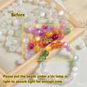 UV Round Loose Beads Bulk, Color Changing Cat Eye Stone Beads for Jewelry Making, Colorful Unique Sunlight Sensitive Spacer Bead for DIY Bracelet Necklace Crafts-100pcs, 8mm