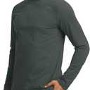 GEMYSE Men's Quarter Zip Pullover Long Sleeve Running Shirt 1/4 Zip Quick Dry Athletic Workout Shirts (Gray, XXXL)