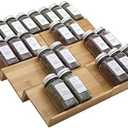 Angimio Bamboo Spice Rack Drawer Organizer - 8 Piece Set - 16" Wide