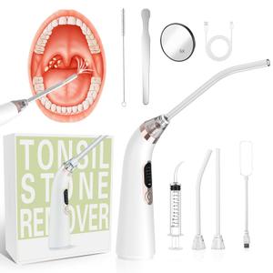 Voraiya Electric Tonsil Stone Remover, Tonsil Stone Vacuum, 10 in 1 Electronic Tonsil Stone Removal Kit, 5 Modes Cleaner for Tonsil