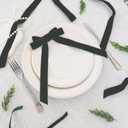 Senjie 16Pcs Velvet Ribbon Bows for Christmas Tree, Vintage Rustic Small Craft Bows Ornaments for Garland Wreath Gift Wrapping Candy Bags Party DIY Decorations (Deep Green, 5" x 10", Width of 1")