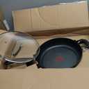 T-Fal Ultimate Hard Anodized Non Stick Jumbo Cooker With Lid & Helper Handle 5 Quart, Oven Broiler Safe 400F, Lid Safe 350F, Cookware, Deep Frying Pan, Skillet, Pots and Pans, Dishwasher Safe, Onyx