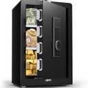 Safe, 3.0 Cuft Digital Cabinet Safe Box with Hidden Compartment, Heavy Duty Security Home Safes with 6 Solid Bolt for Money Valuable, Dual Alarm System, 2 Adjustable Shelf, Key & File Holder Black