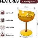Ciaell 12PCS Plastic Martini Glasses - 10 Oz Colored Elegant Disposable Cocktail Glasses for Champagne Wine Wedding Party Anniversary Bar