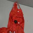 Small Dog Full Body Coverage Raincoat Solid Four-Leg Onesie Rain Jacket Waterproof Hoodie Puppy Clothes Button Lightweight Cats Costume, Red, M (M: Chest: 15.7", Back: 12.6")