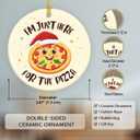 5 x Pizza Ornaments for Christmas Tree 2025, Double Sided Ceramic Food Ornaments for Christmas Tree Decorations, Food Lovers Gifts for Women Men Friends Coworker, for Pizza Lovers