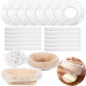 100 Pcs Banneton Liner Bread Proofing Basket Covers Non Woven Liner Non Stick Dough Bowl Covers for Bread Proofing Disposable for Rising Sourdough Supplies