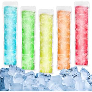 [Bag Only] 100 Popsicle Bags No Funnel - Sealable Popsicle Mold Bags, BPA-Free Freezer Tubes with Zip Seals, Ideal for Ice Pops, Yogurt, Juice, Smoothies, Healthy Snacks